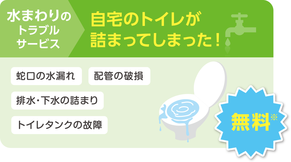 水まわりのトラブルサービス 自宅のトイレが詰まってしまった！